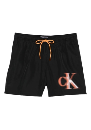 Calvin Klein logo drawstring swim shorts - Black