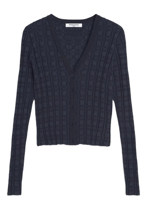 Maison Kitsuné patterned V-neck knitwear - Blue