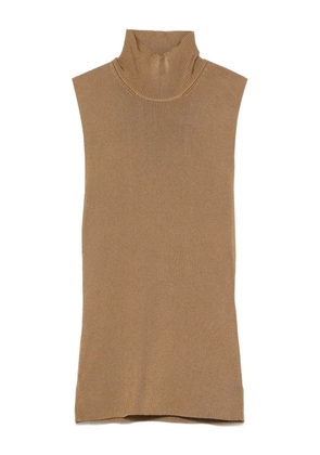KHAITE high neck top - Brown