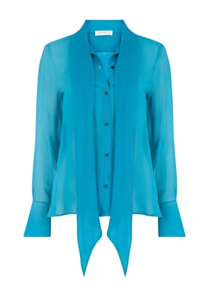 Nina Ricci lavalliere satin shirt - Blue