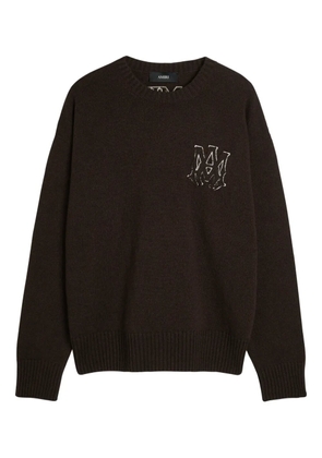 AMIRI logo-appliques knit sweater - Brown