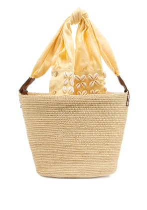 Sensi Studio medium shell-embellished tote bag - Neutrals