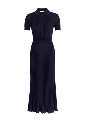 Gabriela Hearst Amor ribbed short-sleeve midi dress - Blue