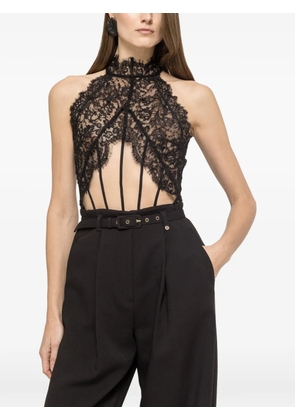 NISSA sequin lace bodysuit - Black