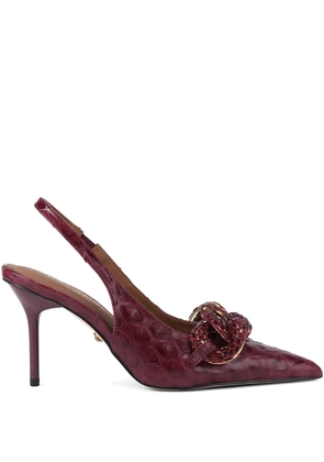 Kurt Geiger London chain-embellished slingback pumps - Red