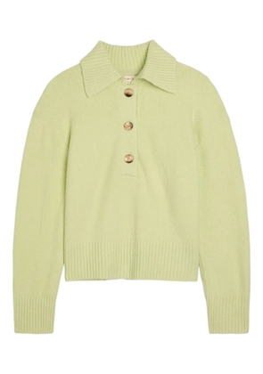 Free People polo-collar long-sleeve sweater - Green