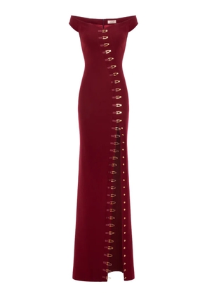 Murmur Ivy embellished slit maxi dress - Red