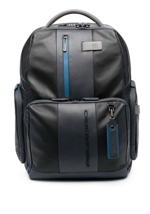 PIQUADRO debossed-logo detail backpack - Black