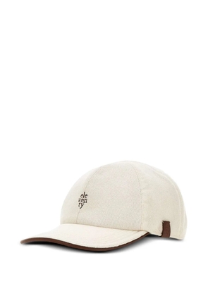 Eleventy embroidered-logo cashmere baseball cap - Neutrals