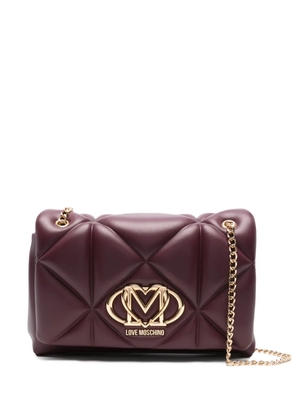 Love Moschino quilted logo-plaque shoulder bag - Red