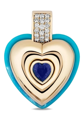 Mason and Books multi-stone heart pendant - Gold