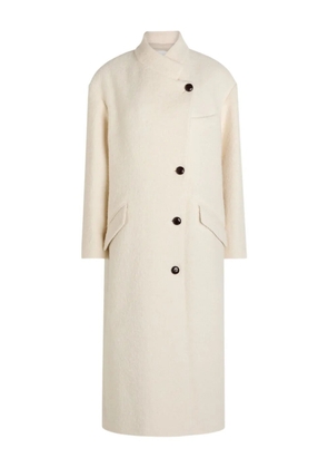 Etoile button-fastening collar coat - Neutrals