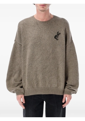 FEAR OF GOD ESSENTIALS embroidered crew-neck sweater - Brown