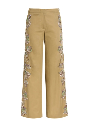 Christopher Esber floral-embellished trousers - Neutrals