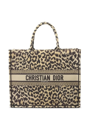 Christian Dior Pre-Owned 2010s book leopard canvas tote bag - Neutrals