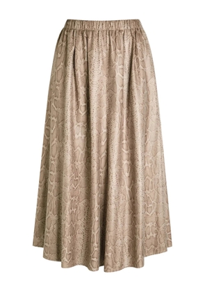 Forte Forte elasticated snakeskin print skirt - Neutrals