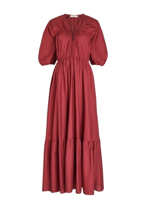 Faithfull the Brand drawstring cotton maxi dress - Red