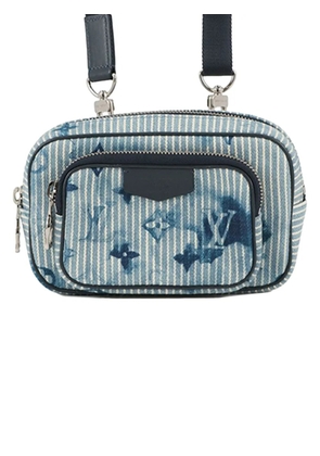 Louis Vuitton Pre-Owned 2021 Monogram Denim Watercolor Hickory Stripes Outdoor Pouch crossbody bag - Blue
