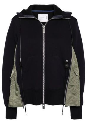 sacai Sponge Sweat zip-up hoodie - Blue