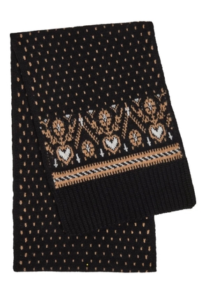KHAITE Lucerne patterned scarf - Black