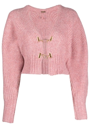 Cult Gaia Casella hook-fastening cropped cardigan - Pink