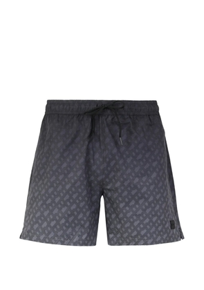 BOSS monogram-pattern swim shorts - Grey