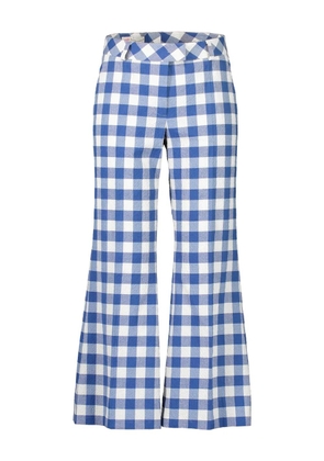 MAISON COMMON flared seersucker trousers - Blue