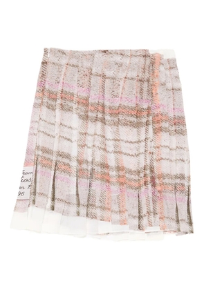 Acne Studios pleated plaid mini skirt - Pink