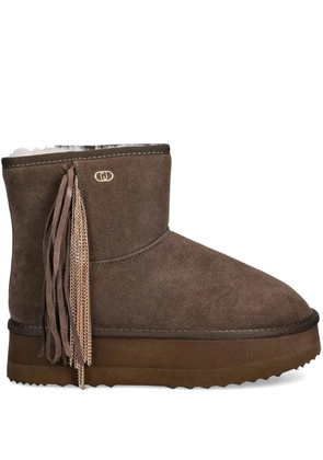 LIU JO tassel-appliqué ankle boots - Brown