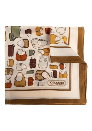 Coach handbag-print silk scarf - Neutrals