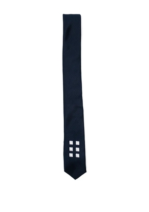 ROMEO HUNTE blocks-embroidered tie - Blue