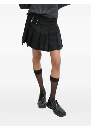 The Kooples buckle-embellished pinstripe mini skirt - Black