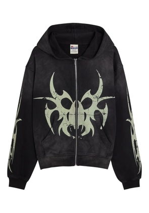 CHEW FOREVER graphic zip-up hoodie - Black