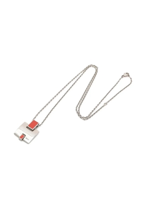 Hermès Pre-Owned 2010s Eileen square-pendant necklace - Silver