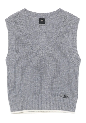 PINKO V-neck ribbed vest - Grey