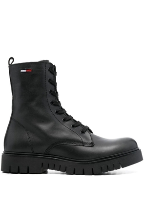 Tommy Jeans lace-up leather ankle boots - Black