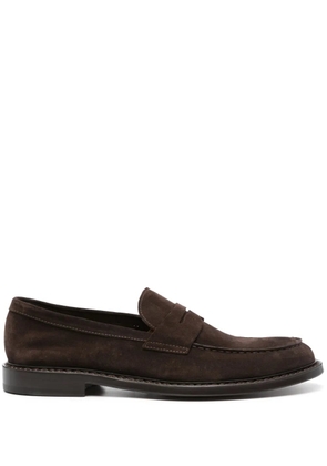 Doucal's penny-slot suede loafers - Brown