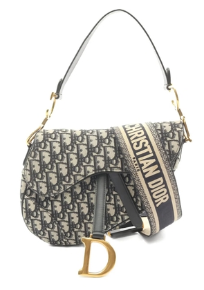 Christian Dior Pre-Owned 2010s Oblique jacquard Saddle shoulder bag - Blue