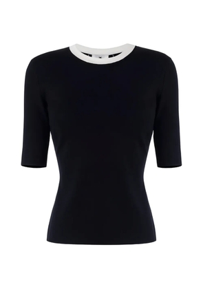 Elisabetta Franchi crew-neck tie-fastening top - Black