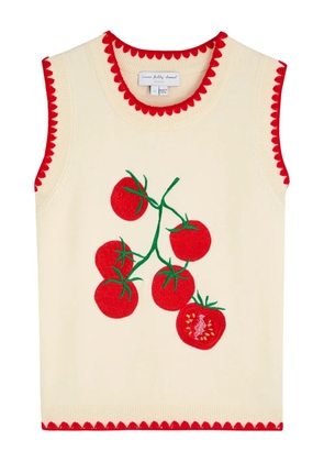 NEVER FULLY DRESSED tomato trim knitted top - Neutrals