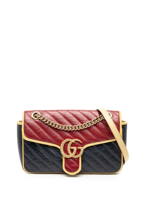 Gucci Pre-Owned 2016-2025 Medium GG Marmont Bicolor Matelasse Diagonal Leather Torchon shoulder bag - Blue