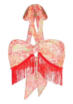 Olympiah paisley-print halterneck top - Red