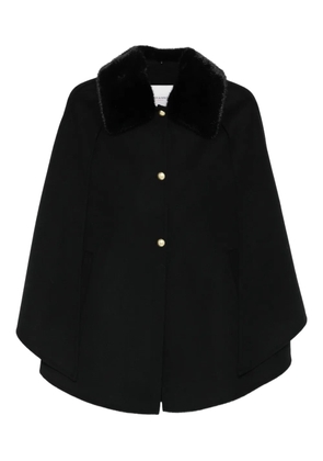 ERMANNO FIRENZE fur-trimmed cape coat - Black