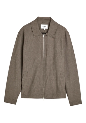 Wax London Eldon zip-up pocket overshirt - Brown