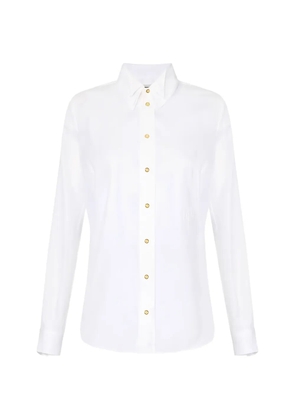 Elisabetta Franchi double-collar logo-embroidered shirt - White