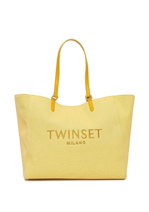 TWINSET embroidered-logo tote bag - Yellow