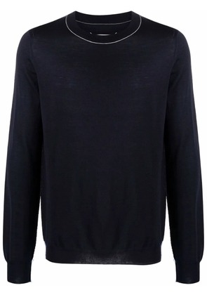 Maison Margiela stripe-trim jumper - Blue