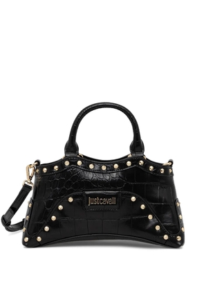 Just Cavalli crocodile-effect studded handbag - Black