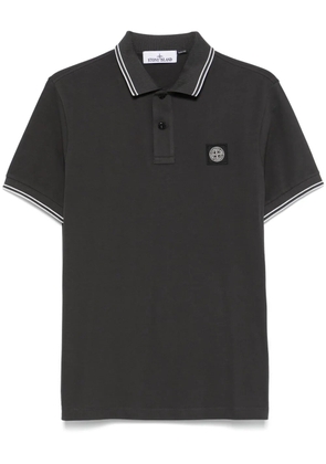 Stone Island piqué-weave polo shirt - Grey