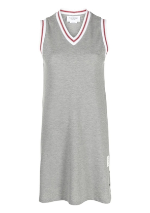 Thom Browne stripe-trim cotton minidress - Grey